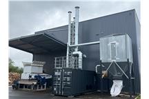 Peletowa nagrzewnica powietrza w kontenerze 300 kW