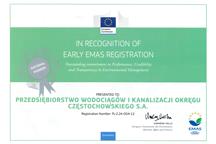 PWiK zostało zarejestrowane w systemie EMAS we wrześniu 2008 r. PWiK zostało zarejestrowane w systemie EMAS we wrześniu 2008 r.